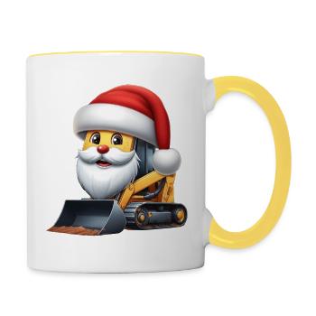 Skid Steer Santa Claus - Contrasting Mug - white/yellow - Right