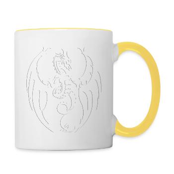 Fantasy Dragon Anime Dragon Head Reptile mythique - Mug contrasté - blanc/jaune - Droite