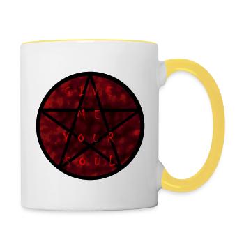 GIVE ME YOUR SOUL - Contrasting Mug - white/yellow - Right
