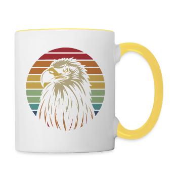Aigle majestueux - Mug contrasté - blanc/jaune - Droite
