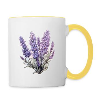 Lavande - Mug contrasté - blanc/jaune - Droite