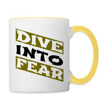 Embracing Courage Adrenaline Rush Daring Spirit - Contrasting Mug - white/yellow - Right