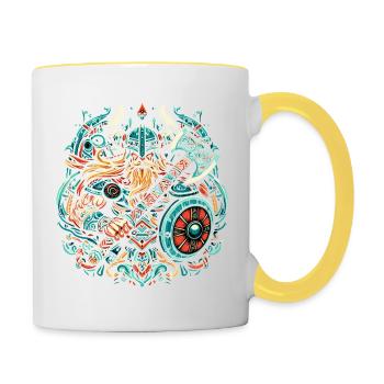 Viking - Mug contrasté - blanc/jaune - Droite