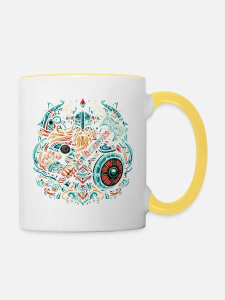Viking - Mug contrasté - blanc/jaune
