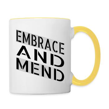 blague dictons drôles citations de guérison - Mug contrasté - blanc/jaune - Droite