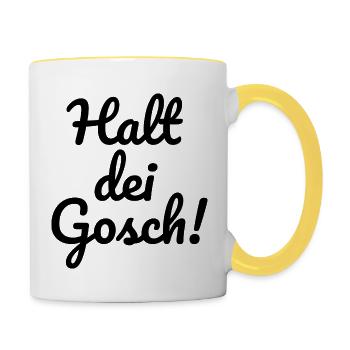 Mannheim Monnem Mannheimat - Tasse zweifarbig - Weiß/Gelb - Rechts