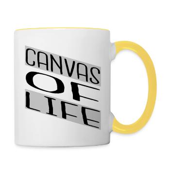 expression of identity present sayings - Contrasting Mug - white/yellow - Right