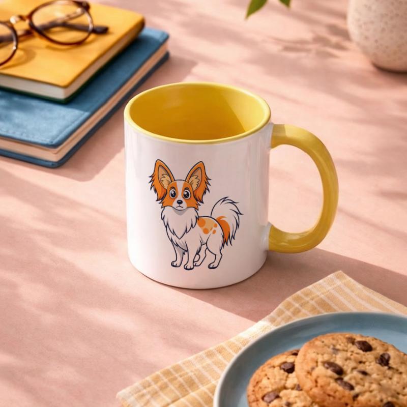Alert Papillon Digitale Kunst Tasse zweifarbig