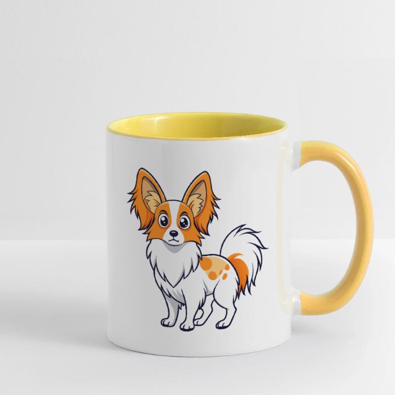 Alert Papillon Digitale Kunst Tasse zweifarbig