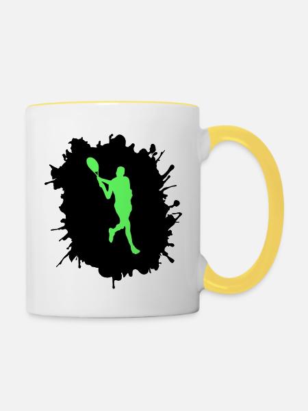 tennis klecks - Tasse zweifarbig - Weiß/Gelb