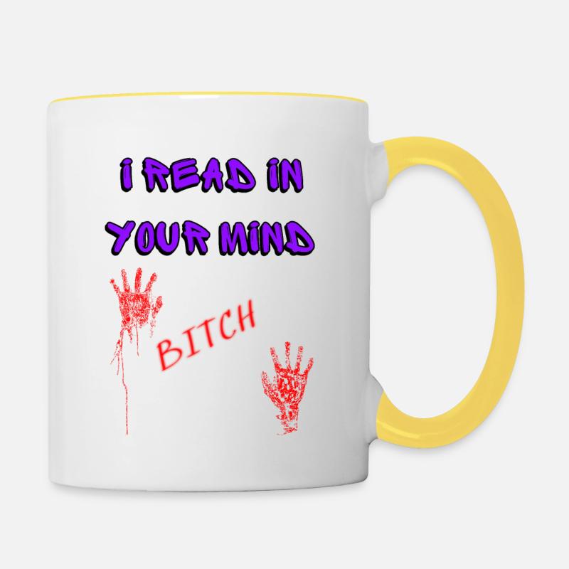 , I read your mind - Contrasting Mug - white/yellow