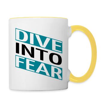 bungee jumping jokes bungee jumping techniques - Tasse zweifarbig - Weiß/Gelb - Rechts