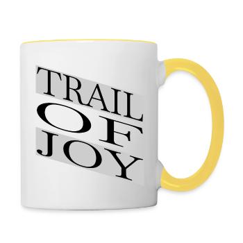 downhill biking mountain biking enthusiasts cool - Tasse zweifarbig - Weiß/Gelb - Rechts