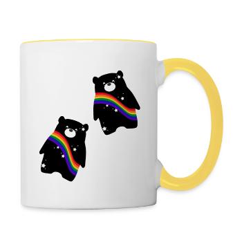 Rainbow Bear - Contrasting Mug - white/yellow - Right