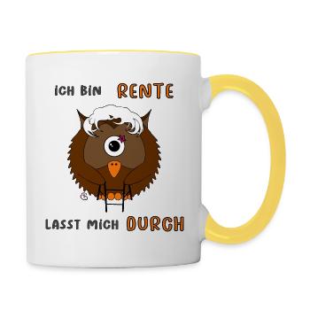 Je suis à la retraite, laissez-moi passer - Mug contrasté - blanc/jaune - Droite