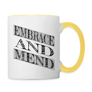 pouvoir de guérison soutien et encouragement blague cool - Mug contrasté - blanc/jaune - Droite