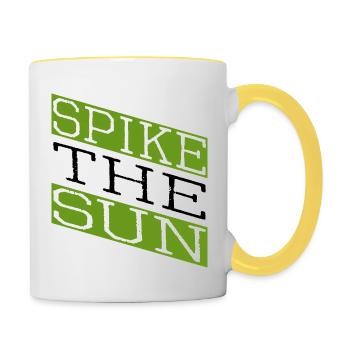 geek beach volleyball skills - Tasse zweifarbig - Weiß/Gelb - Rechts