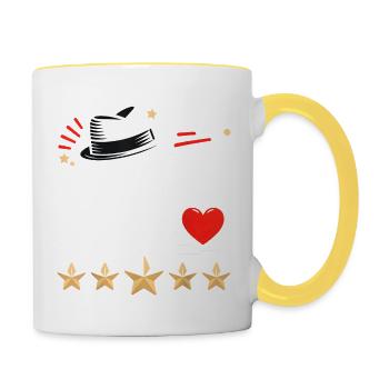 Alles Gute zum Vatertag, Vatertag für Papa 2024 - Tasse zweifarbig - Weiß/Gelb - Rechts