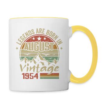 August 1954 Jubiläum 1954 - Legenden August 1954 - Tasse zweifarbig - Weiß/Gelb - Rechts