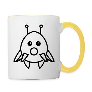 flying saucer - Contrasting Mug - white/yellow - Right