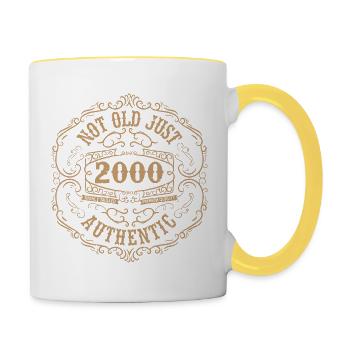 2000 Classique 2000 Cadeau Anniversaire 2000 Rétro - Mug contrasté - blanc/jaune - Droite