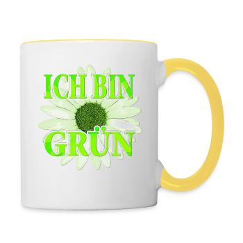 I Am Green - Daisy Flower - Contrasting Mug - white/yellow - Right