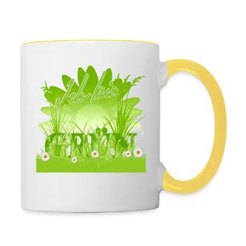 I'm Green - Flowers Meadow - Contrasting Mug - white/yellow - Right