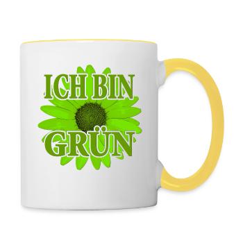 I'm Green - Margarite Flower - Contrasting Mug - white/yellow - Right