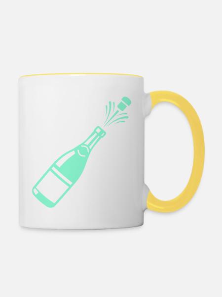 Champangner - Tasse zweifarbig - Weiß/Gelb