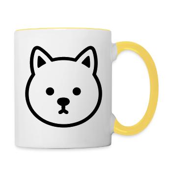 Chien - Mug contrasté - blanc/jaune - Droite