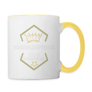 Office clerk as work - Contrasting Mug - white/yellow - Right