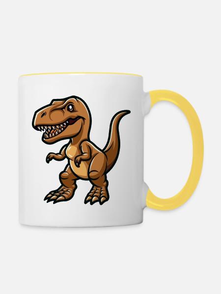 T rex - Tasse zweifarbig - Weiß/Gelb