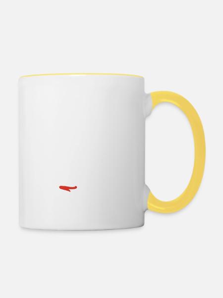 Abschiedsgeschenk für Klassenlehrer - Tasse zweifarbig - Weiß/Gelb