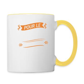 Pour le meilleur et pour le rire - Mug contrasté - blanc/jaune - Droite