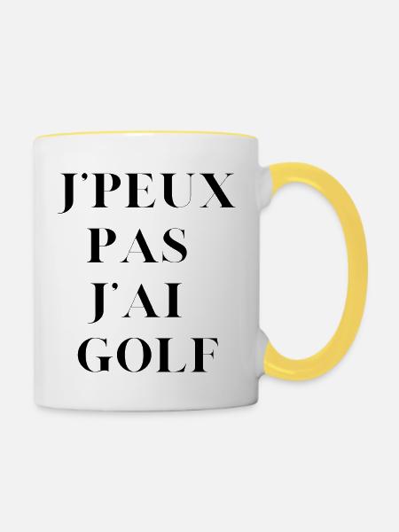Golf - Tasse zweifarbig - Weiß/Gelb
