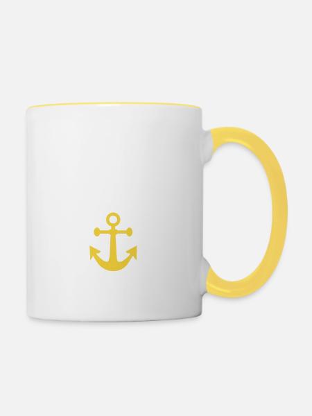 Hochseefischer - Tasse zweifarbig - Weiß/Gelb