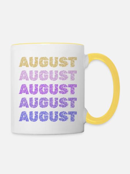 August August - Tasse zweifarbig - Weiß/Gelb