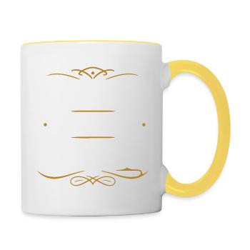 Le temps, c'est de l'argent - Mug contrasté - blanc/jaune - Droite