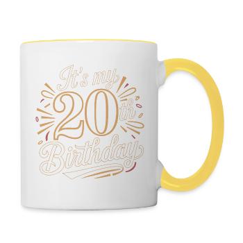 It's my 20th Birthday - Mug contrasté - blanc/jaune - Droite