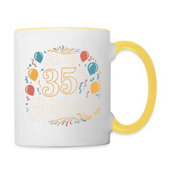 It's my 35th Birthday - Mug contrasté - blanc/jaune - Droite