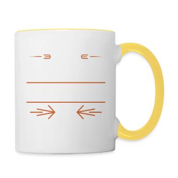 Les légendes naissent en septembre - Mug contrasté - blanc/jaune - Droite