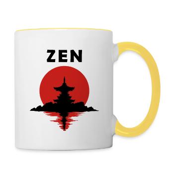 Zen - Mug contrasté - blanc/jaune - Droite