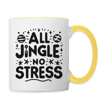 All Jingle No Stress - Contrasting Mug - white/yellow - Right