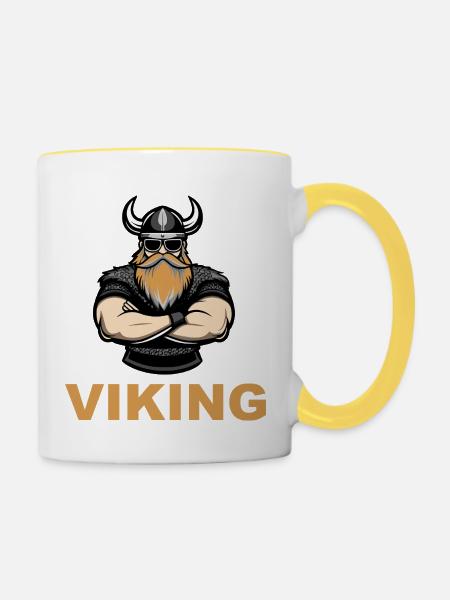wikinger warrior 1 - Tasse zweifarbig - Weiß/Gelb