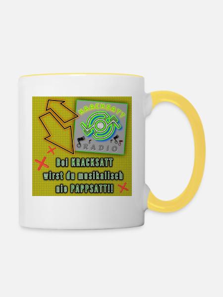 KRACKSATT - Tasse zweifarbig - Weiß/Gelb