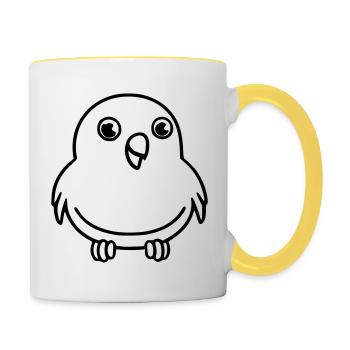 Canari potelé comme illustration vectorielle - Mug contrasté - blanc/jaune - Droite