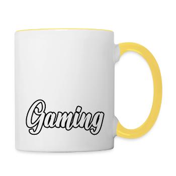 Need Money For Gaming - Tasse zweifarbig - Weiß/Gelb - Rechts