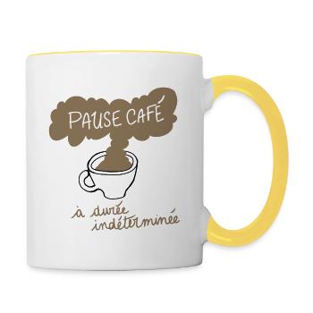 Unbestimmte Kaffeepause - Tasse zweifarbig - Weiß/Gelb - Rechts