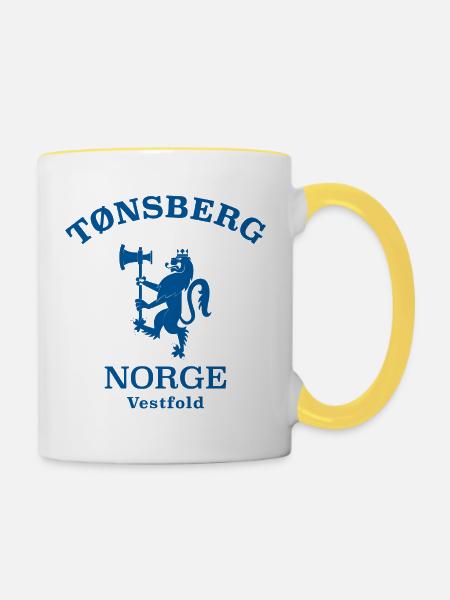 Tonsberg Norge Norwegen - Tasse zweifarbig - Weiß/Gelb