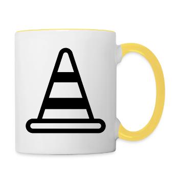 Kegel - Tasse zweifarbig - Weiß/Gelb - Rechts